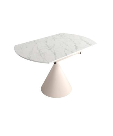 Mesa de Comedor Extensible 120x80 cm con Estructura Metálica y Sobre Porcelánico – 4 Acabados