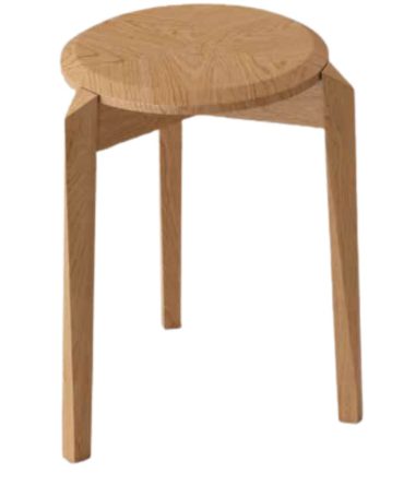 Taburete de madera multifuncional y apilable en color roble natural o negro