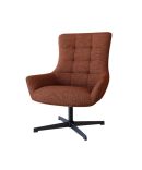 Butaca giratoria 360° tapizada con base metálica en color perla o terracota