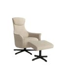 Butaca Relax Giratoria 360° con Ottoman – Tapizada, Manual, Colores Jaspe/Nácar/Antracita