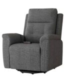 Butaca Relax Eléctrica Tapizada en Gris con 3 Motores – 105x87x93 cm