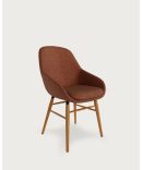 Silla Tapizada con Patas de Madera