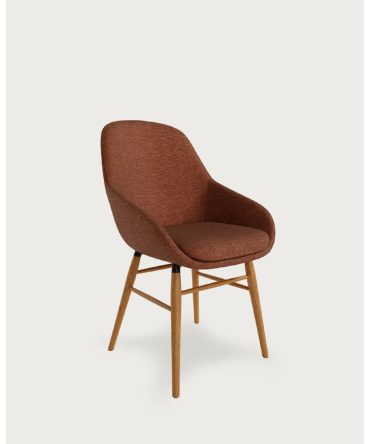 Silla Tapizada con Patas de Madera