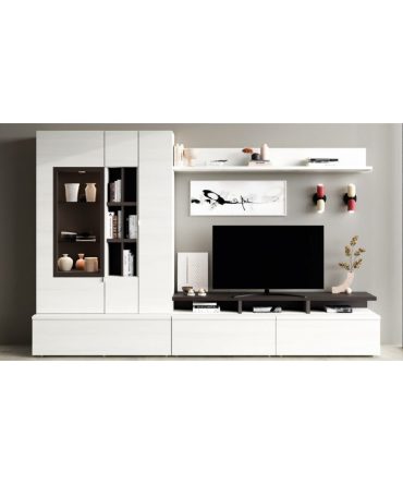 Composición de Comedor Moderna en Polar y Ébano