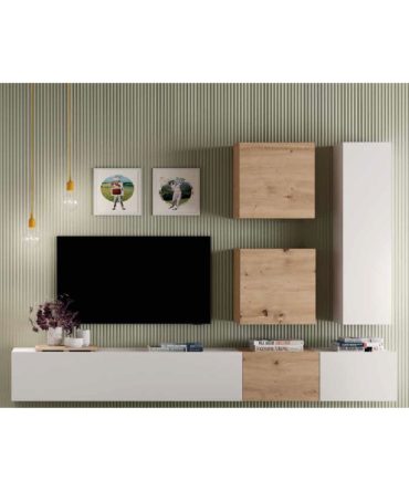 Composición de Comedor Modular Blanco/Artisan